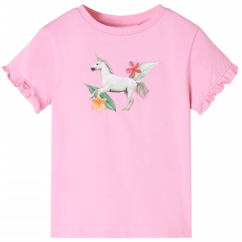 Vidaxl Kids' T-Shirt With Short Sleeves Bright Pink 104