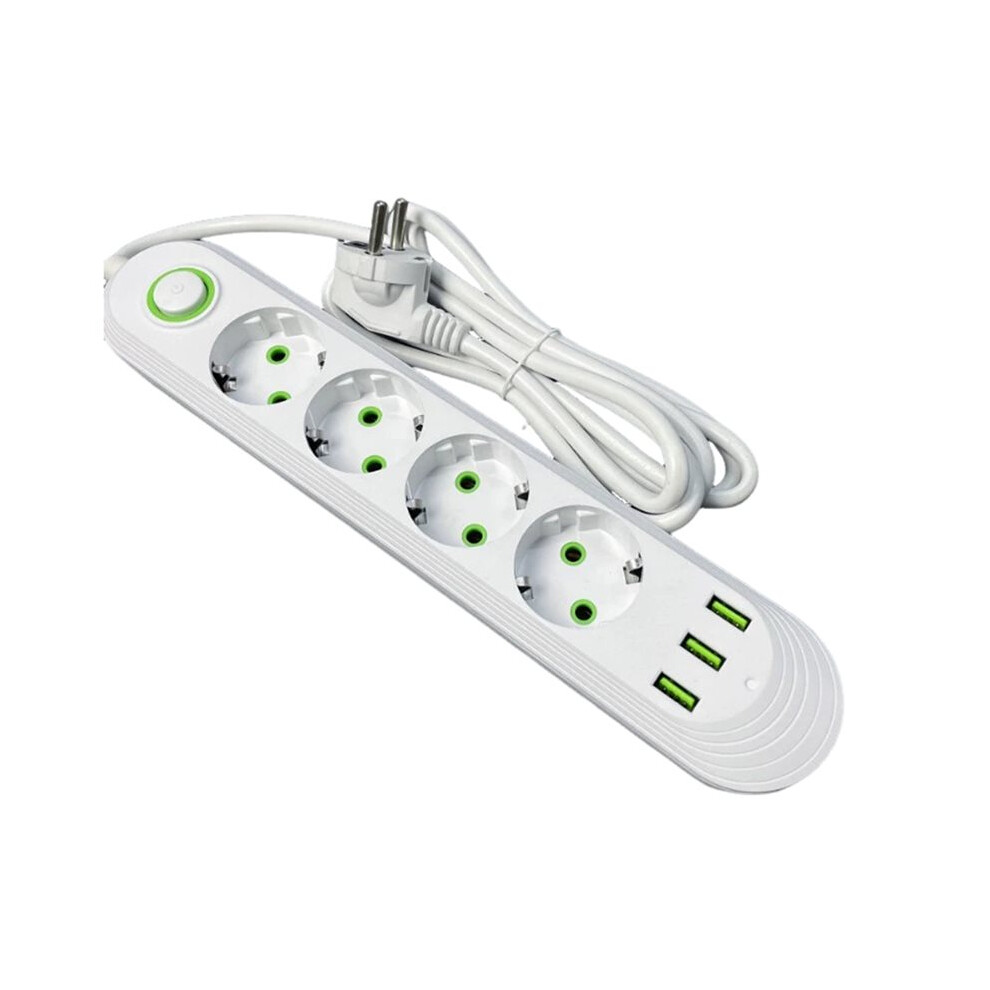 2500W Eu Plug Fast Electrical Adapter Socket Ac Outlet Power Strip 4 Hole Design Extension Cord And Usb Eu Plug A 6032865253516