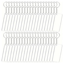 Conjunto de Chaveiros de Acrílico em Branco - 90 Peças com Argolas para Artesanato e Presentes DIY