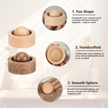 Natuurlijk Houten Etherische Olie Diffuserbal: 2 Stuks Handgemaakte Houten Aromatherapie Decoraties, Herbruikbare Draagbare Diffuser