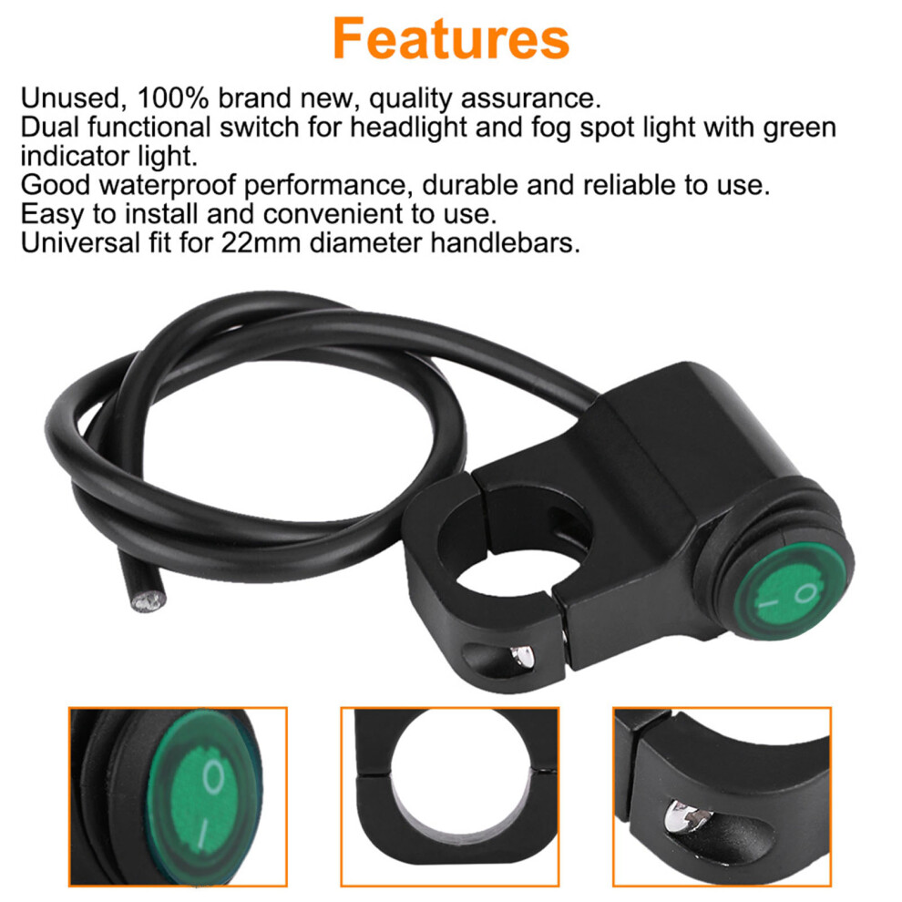 12V Motorcycle Handlebar Switch 22Mm Light 7293282208537