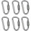 6 pcs Aluminum Alloy D-ring Locking Carabiner Light but Strong 6