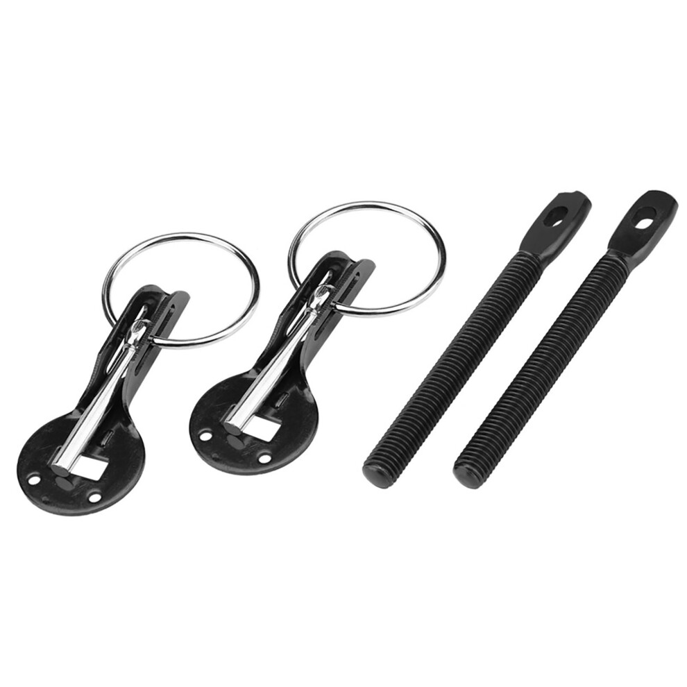 Racing Hood Pin Lock Latch Kit Black 7293282202290