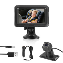 Baby Car Camera HD 4.3'' Display, Rear Seat Infant Monitor with 1080P Live View, Night Vision, 150° Wide Angle & 360° Adjustable Mount