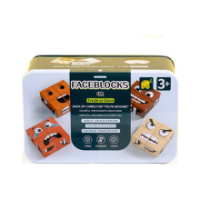 (StyleH) Changing Face Wooden Rubiks Cube Building Blocks With Challenge Gift Cards For