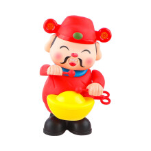 Cartone Animato Bambini Dio della Ricchezza Avvolgibile Giocattolo Tamburo Design per Genitore Interazione Bambino
