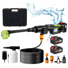 21V Cordless Handheld Pressure Washer Cleaner with 2 Batteries, Green+Black