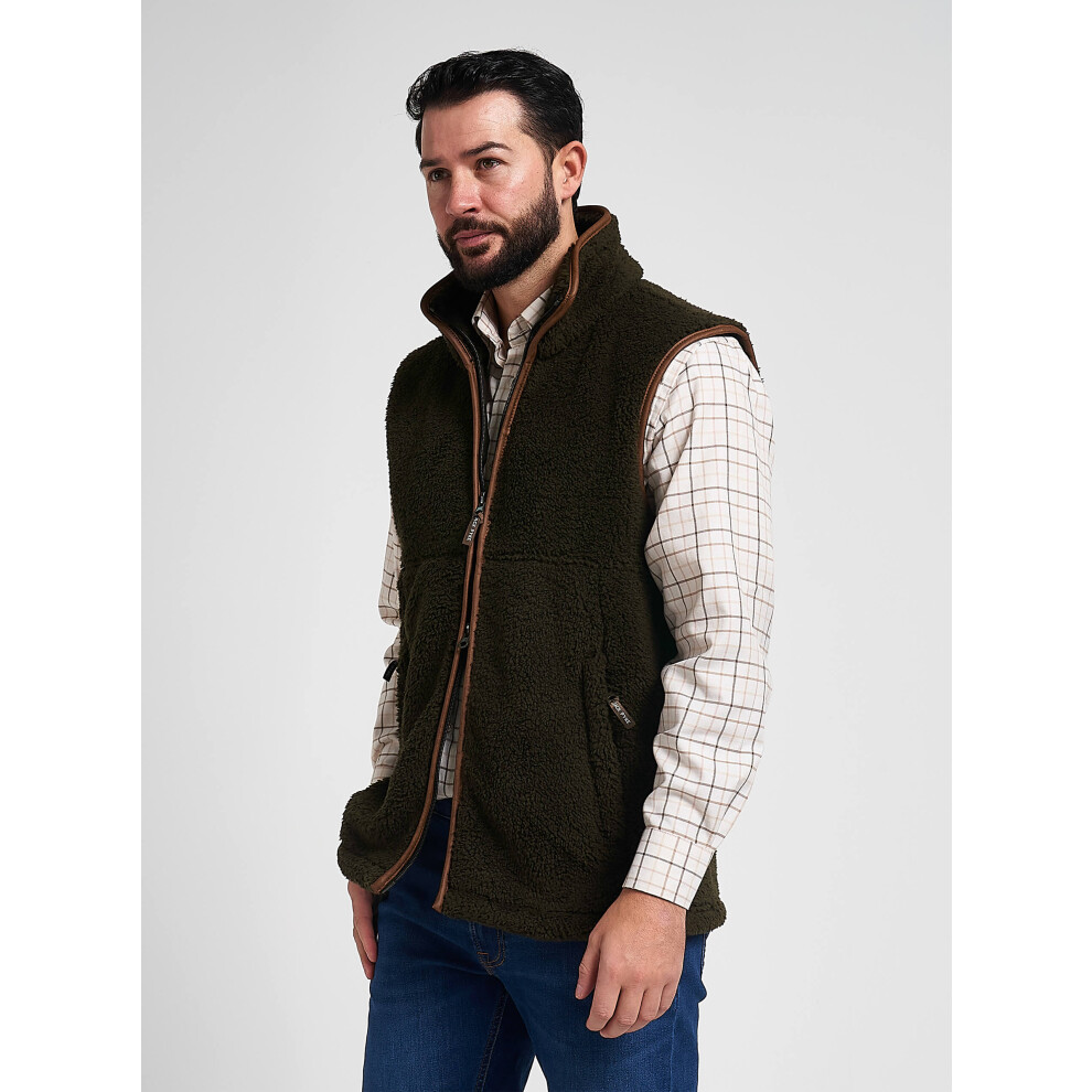 Jack Pyke Men's Countryman Chunky Fleece Gilet - Dark Olive 3X-Large Green