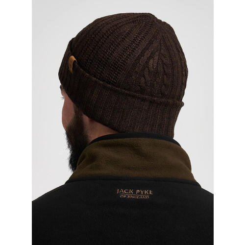 JACK PYKE JACK PYKE Merino Wool Beanie Bob Hat Brown