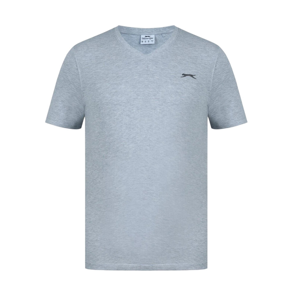 Slazenger (Xxl, Marl) Mens Embroidered Logo Cotton T-Shirt Grey