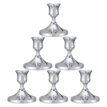 Vintage Silver Candlestick Holders Set, 6PCS Taper Candle Holders for Elegant Table Centerpieces, Home Decor, Weddings