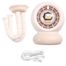 Portable Baby Stroller Fan with Clip,USB Rechargeable,Light & Music Feature,Ideal for Kids' Prams,Scooters & Outdoor Use