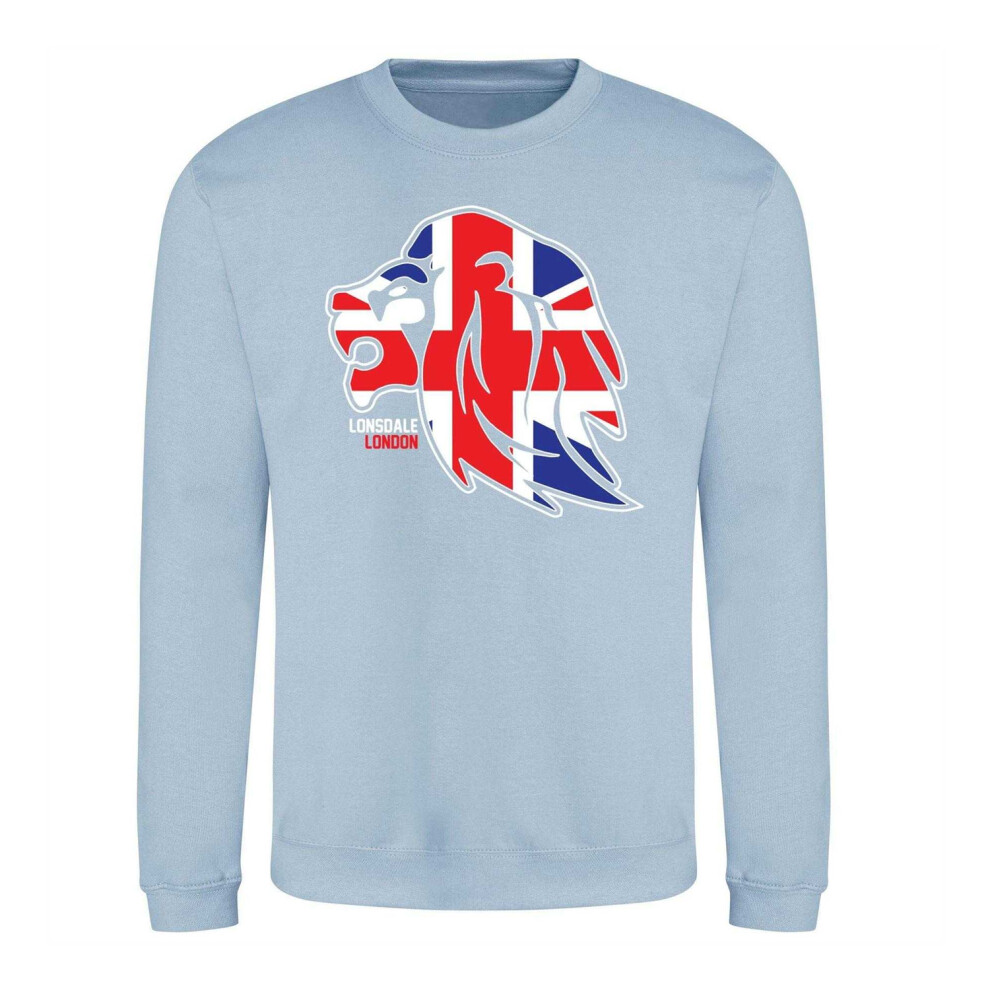 Lonsdale (L, Sky ) Unisex Adult Logo Sweatshirt Blue
