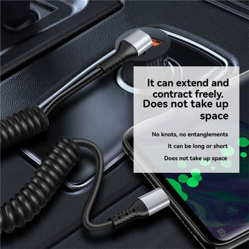 66w 90 Degree Spring Type C Cable Fast Charging Type C to Type-C Cord for  16  Type C Mobile Phone Cable 2