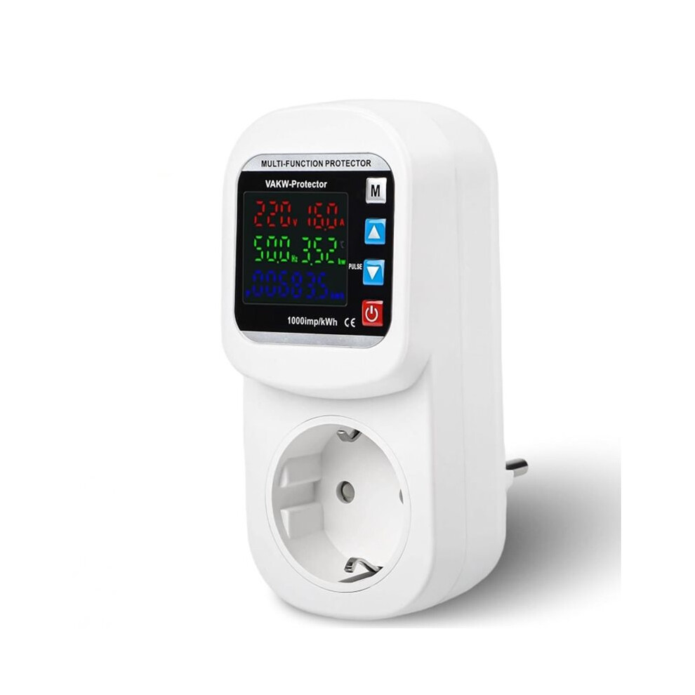Multifunction over Voltage Current Protector Socket Adjustable Timed  Temperature Control Frequency Protector EU Plug