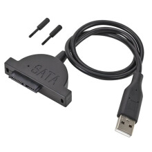 USB 2.0 to II 7+6 13Pin Adapter for Laptop CD/DVD ROM Slimline Drive Converter Cable Screws Steady Style