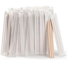 500 Bâtonnets à Café en Bois de 19 cm (7,5 Po) Emballés Individuellement - Parfaits pour le Café, le Thé et les Boissons Chaudes