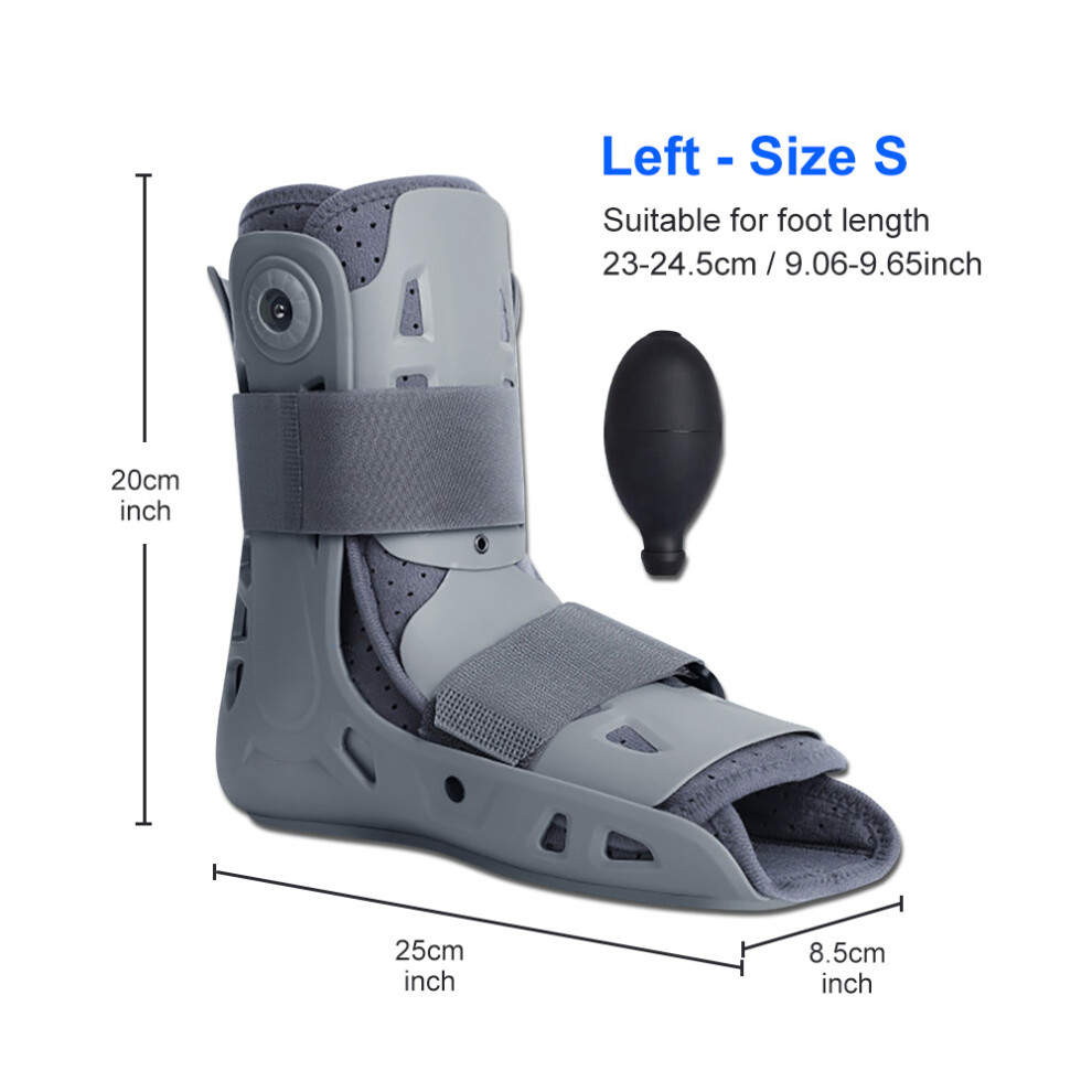 Stoyotu (Left Foot S Size) Air Walking Anti-Slip Boot For Broken Foot Recovery Walking Boot For Sprained Ankle Adjustable Air Cushion, Lightweight Design