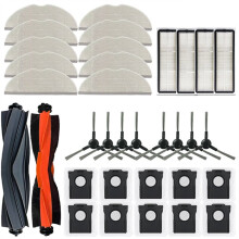 34 Pièces pour Accessoires de Robot Aspirateur pour pour MovaS10 / pour MovaS10 , Sacs à Poussière, Chiffons à Récurer, Brosses Principales