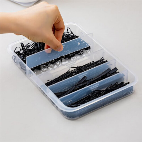 Plastic Transparent Portable Handle Storage Box with Adjustable Divider Multifunctional Household Utility Box Suitable 2