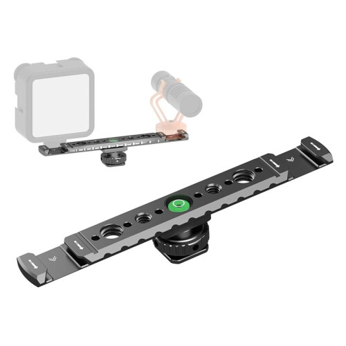 Supporto A Doppio Shoe Freddo per Vlogging, Supporto per Microfono In Metallo con Fori per Viti da 1/4" per DSLR, Microfono 1