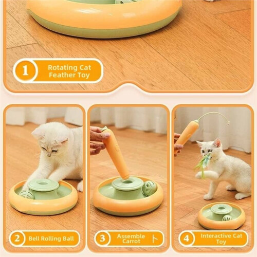 Jouet Électrique Multifonctionnel pour Chat - Conception Robuste - Jouet Interactif Auto-Rotatif - Réutilisable et Auto-Rotatif 2