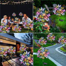2 Pezzi di Luci Solari per Cortile per Decorazione Impermeabile da Esterno, Decorazione A Farfalla, Adatte per Cortili
