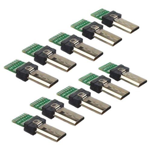 10 Stuks -USB-Connectoren voor  S2/S3 MULTI Micro-Camera Data 15-Pins USB PCB-Connector Platte Micro-USB-Stekkeradapter
