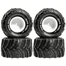 Remote-Controlled Crawler Tires, Non-Slip Mud Tires, Suitable for 1/14 and 1/16 Universal Tires White