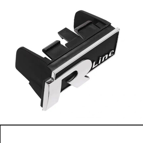 (Silver Black) VW R-Line Front Grille Badge Emblem 2