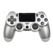 （Silver）Hand Ps4 Shanks Six Axis Dual Vibration Bluetooth Levers Wireless Operating