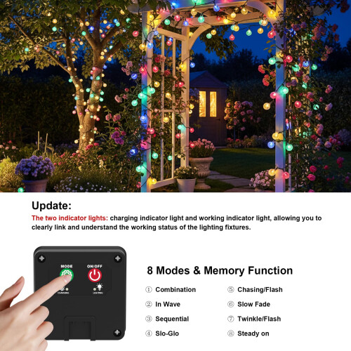 30LED Solar Garden Lights,5M/16FT Solar String Lights Waterproof 1