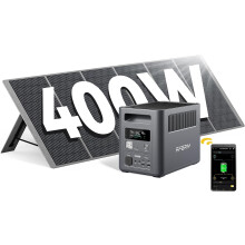 AFERIY Portable 1800W Power Generator with 400W Solar Panel, 1024Wh LiFePO4 Batteries,Foldable Solar Panel with USB Ports, IP65