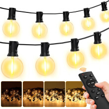 MAGGIFT Garden Lights Mains Powered, 100FT/30M Super Bright Dimmable Outside Lights with G40 LED Shatterproof Bulbs/Remote/Timer/3 Modes, Waterproof