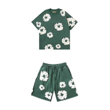 (2XL, Green suit) 2025 Summer Men's Shorts Set,Cotton,Casual Fitness,Travel Ready, 2-Piece