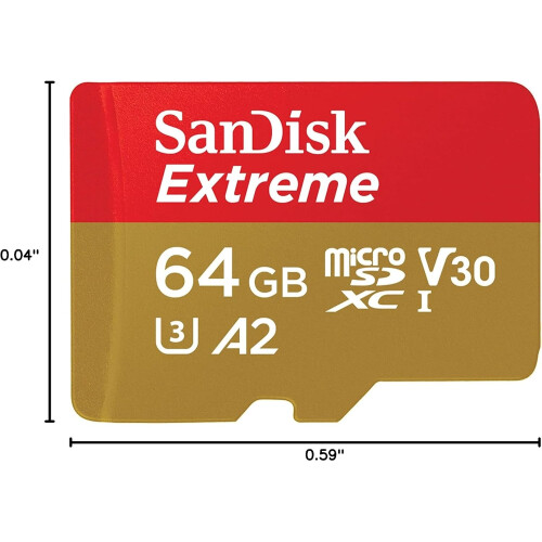 SanDisk SanDisk Extreme MicroSD 64 GB V30 A2 R190/W90 mit Adapter 2