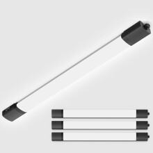 Amdelne 4ft LED Batten Lights 3 Pack, IP65 Waterproof LED Ceiling Light, 6000K Daylight Loft Lighting, Linkable Plug in Strip Lights for Garage, Shed