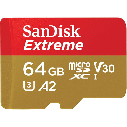 SanDisk SanDisk Extreme MicroSD 64 GB V30 A2 R190/W90 mit Adapter