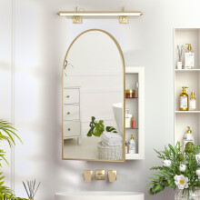 51x76 Arch Bathroom Mirror Cabinet,Metal Framed