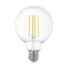 Eglo Connect.z Smart Home E27 LED Filament Light Bulb, G95, ZigBee, app and Voice Control, dimmable, Warm White, 806 Lumen, 6 watt, Vintage Lightbulb