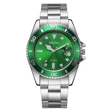 (Green) Men Band Steel Quartz Watch With Calendar Function In Meibo For Business Attire
