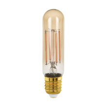 Eglo Dimmable E27 LED Tube, Golden Vintage Filament Light Bulb, Edison lamp for Retro Lighting, 4 watt (Equivalent to 28 watt), 300 Lumen, Warm White