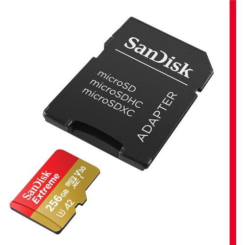 SanDisk SanDisk Extreme MicroSD 256 GB V30 A2 R190/W90 mit Adapter 1