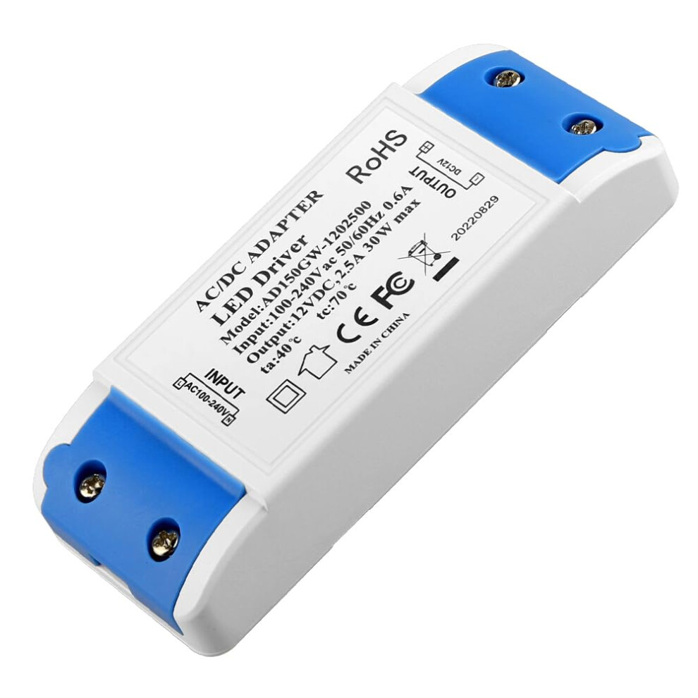 12V Led Driver Transformer 30W 2.5A, Led Power Supply, 240V Ac To 12V Dc Transformer, Constant Voltage,Low Voltage Transformers For Bulbs,Light Strip 5003450980880