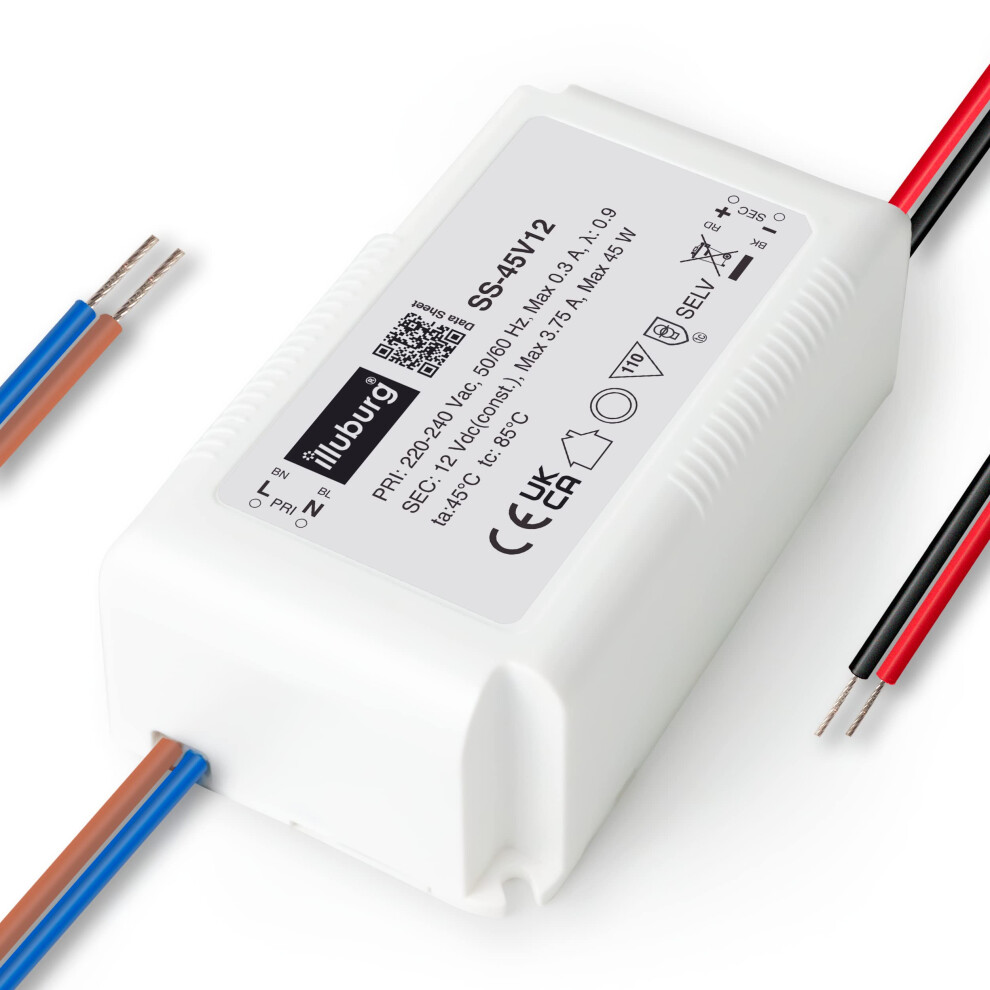 Illuburg Led Driver 12V 45W Flickerfree For Led Strip G4 Mr11 Gu5.3 Mr16 Power Supply Transformer 5000284248391