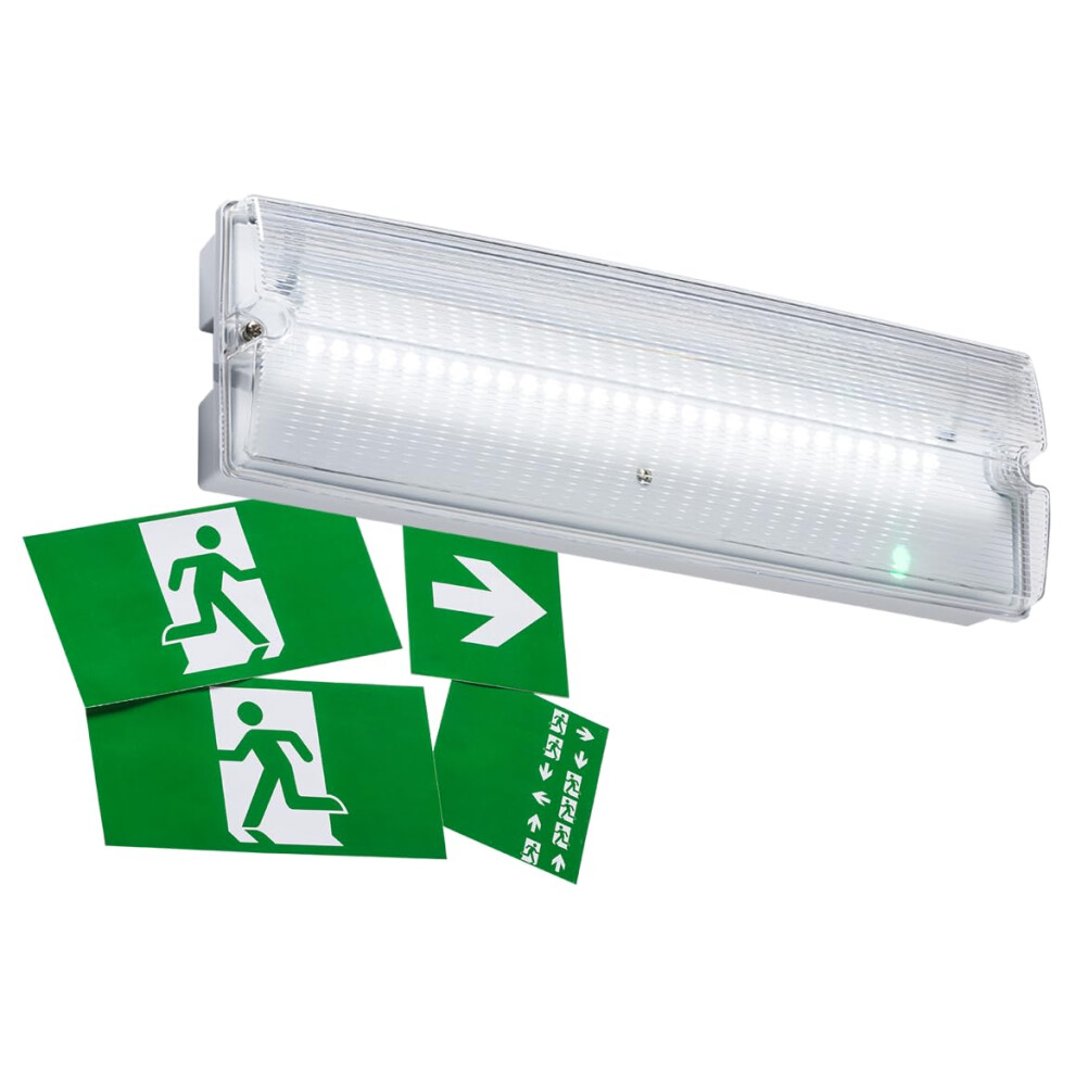 Knightsbridge 230V Ip65 3W Led Emergency Bulkhead Maintained/Non- Maintained, White 5002751425014