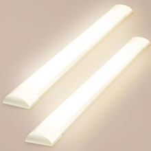 Viugreum 2 Packs 4FT LED Batten Light 40W, 115cm Office Ceiling Tube Lights, 4000K Neutral White, 180 Beam Angle, Low Profile Ceiling Light Strip fo