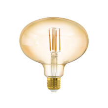 Eglo LED E27 dimmable, Amber Vintage Bulb in MID Size Ø 14 cm, LED lamp for Retro Lighting, 4 Watt (Equivalent to 35 Watt), 400lm, E27 LED Warm White