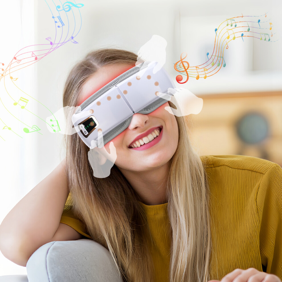 Stoyotu Foldable Eye Massage Instrument Vibration Airbag Pressure Hot Compress Eye Massager Wireless Music Smart Eye Mask For Relax