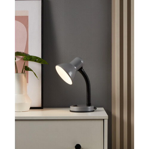 EGLO EGLO Basic 1 table light, Silver Steel and plastic desk lamp, E27 socket 2